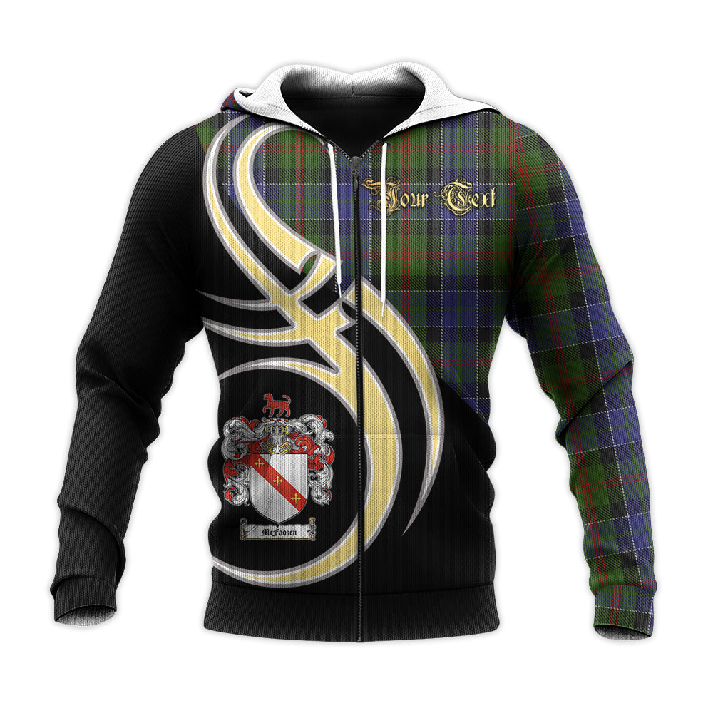 Printivon Mcfadzen 03 Clan Believe In Me Crest Tartan Knitted Hoodie Custom Your Text