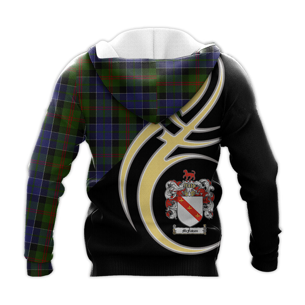 Printivon Mcfadzen 03 Clan Believe In Me Crest Tartan Knitted Hoodie Custom Your Text