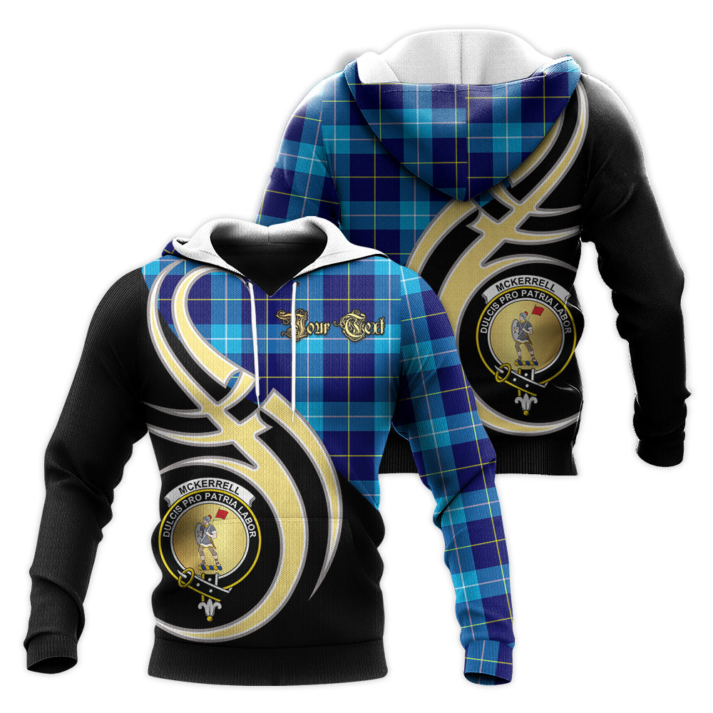 Printivon Mckerrell Clan Believe In Me Crest Tartan Knitted Hoodie Custom Your Text