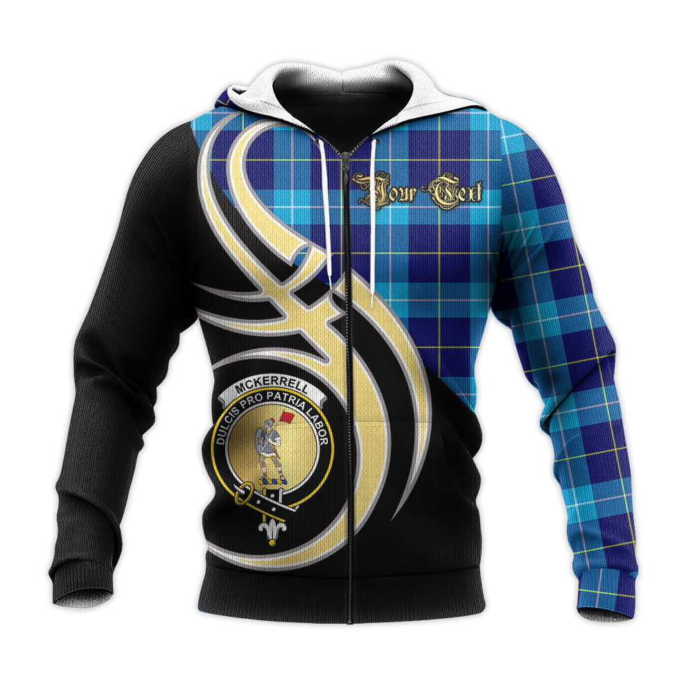 Printivon Mckerrell Clan Believe In Me Crest Tartan Knitted Hoodie Custom Your Text