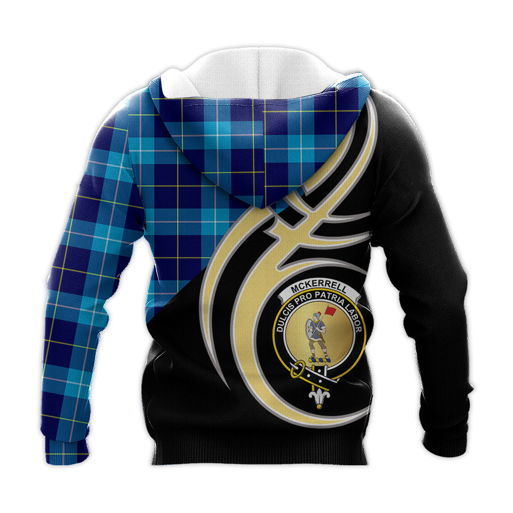 Printivon Mckerrell Clan Believe In Me Crest Tartan Knitted Hoodie Custom Your Text