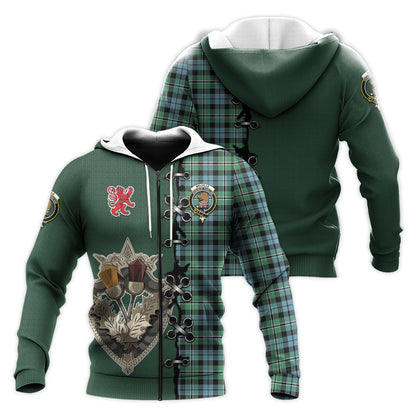Printivon Melville Ancient Tartan Hoodie Lion Rampant And Celtic Thistle Style