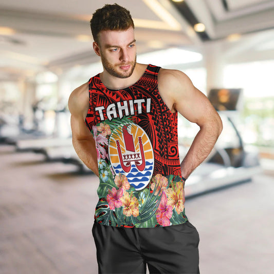 Tahiti Men Tank Top French Polynesia Simple Vibes Red