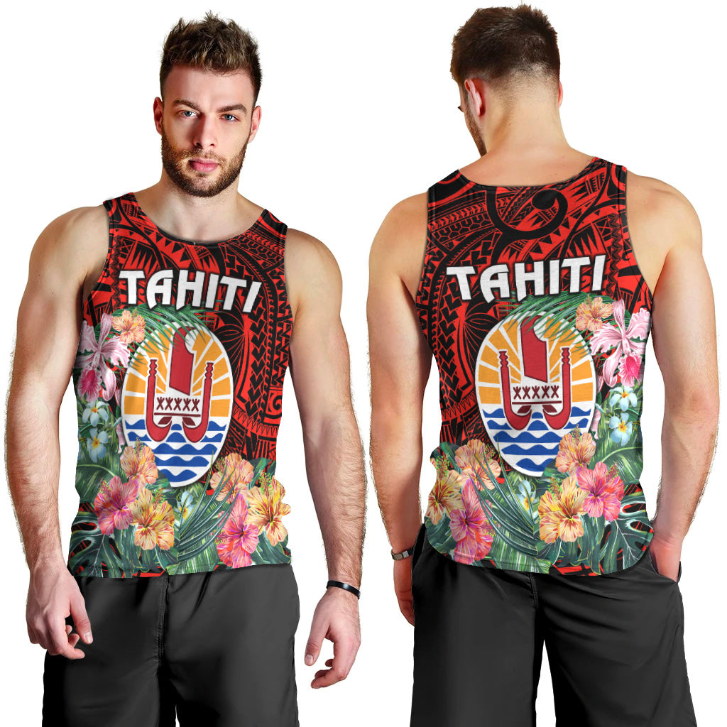 Tahiti Men Tank Top French Polynesia Simple Vibes Red