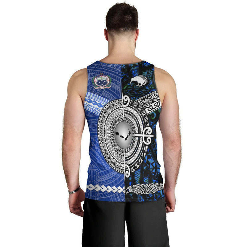 New Zealand And Samoa Men Tank Top Together Blue