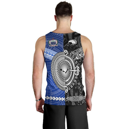 New Zealand And Samoa Men Tank Top Together Black