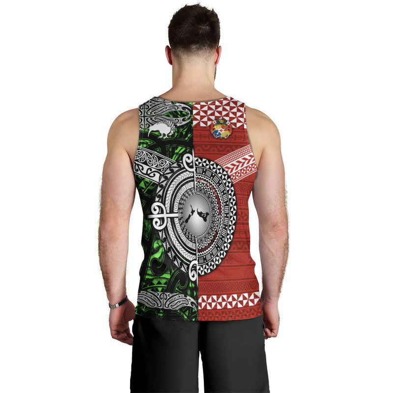 New Zealand And Tonga Men Tank Top Together Green