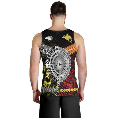 New Zealand And Papua New Guinea Men Tank Top Together Yellow