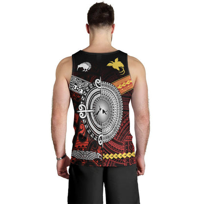 New Zealand And Papua New Guinea Men Tank Top Together Red