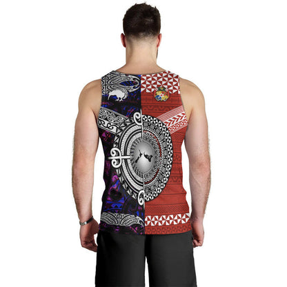 New Zealand And Tonga Men Tank Top Together Purple