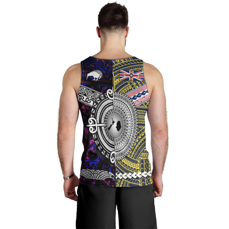 New Zealand And Niue Men Tank Top Together Purple