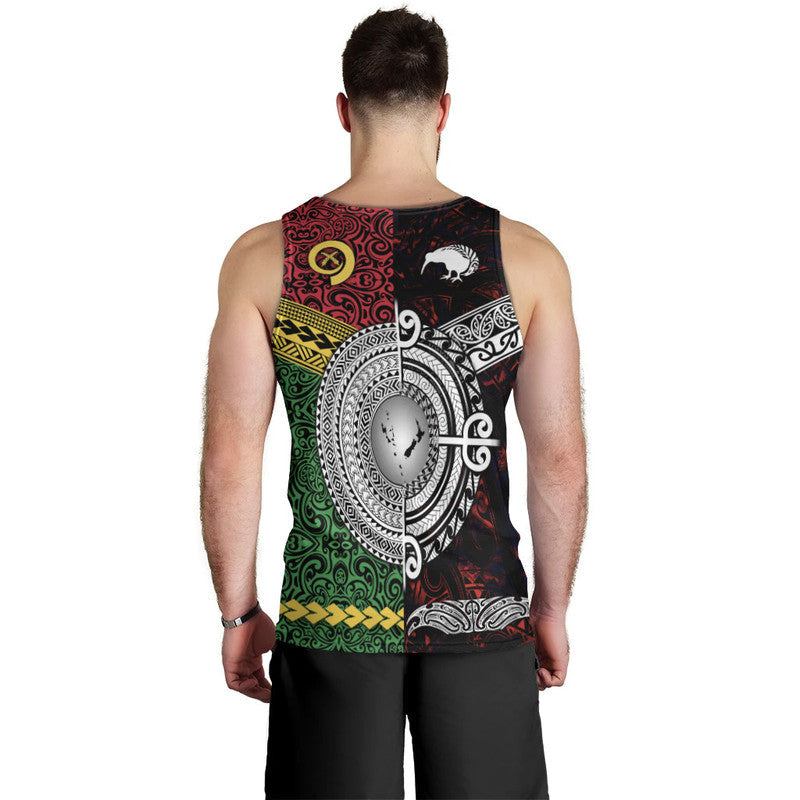 New Zealand And Vanuatu Men Tank Top Together Red