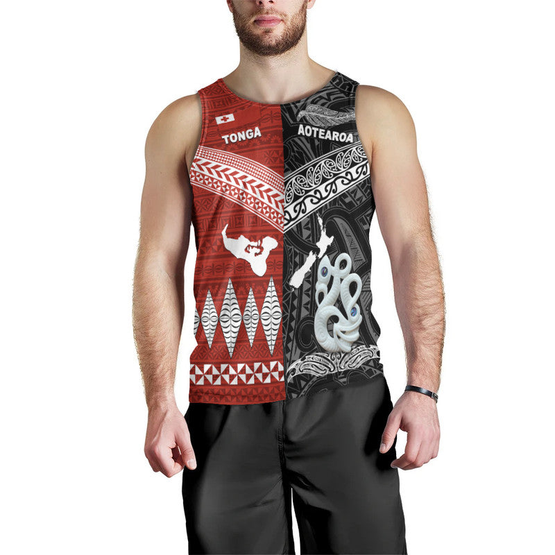 New Zealand And Tonga Men Tank Top Together Black
