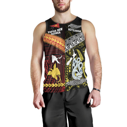 New Zealand And Papua New Guinea Men Tank Top Together Yellow