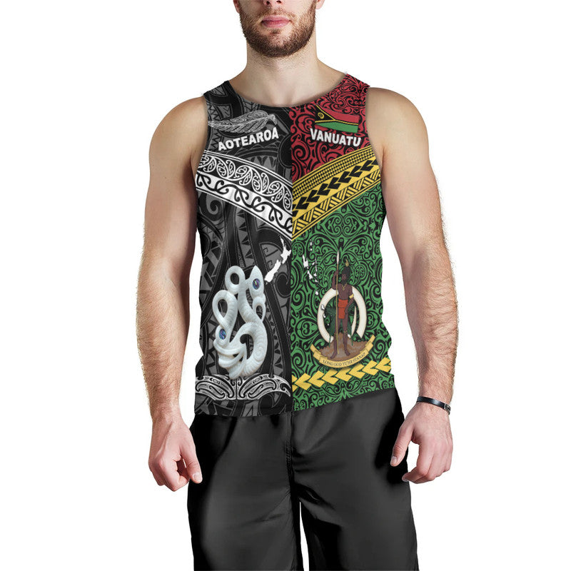 New Zealand And Vanuatu Men Tank Top Together Black
