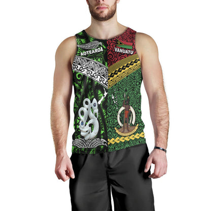 New Zealand And Vanuatu Men Tank Top Together Green