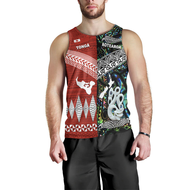 New Zealand And Tonga Men Tank Top Together Paua Shell