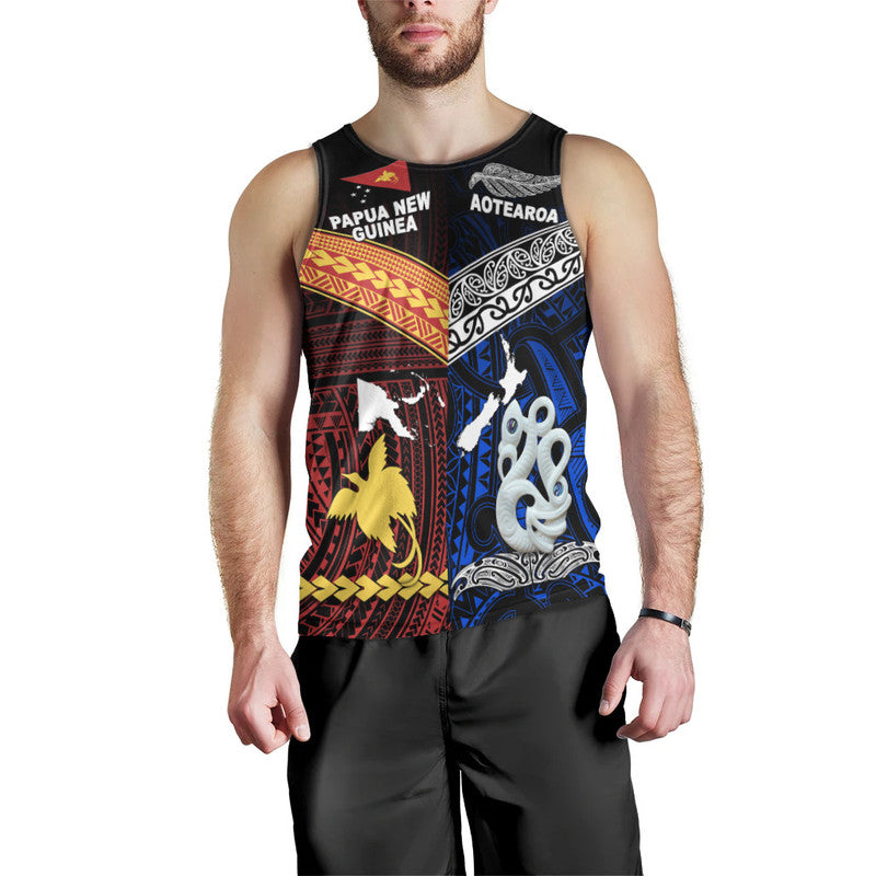 New Zealand And Papua New Guinea Men Tank Top Together Blue