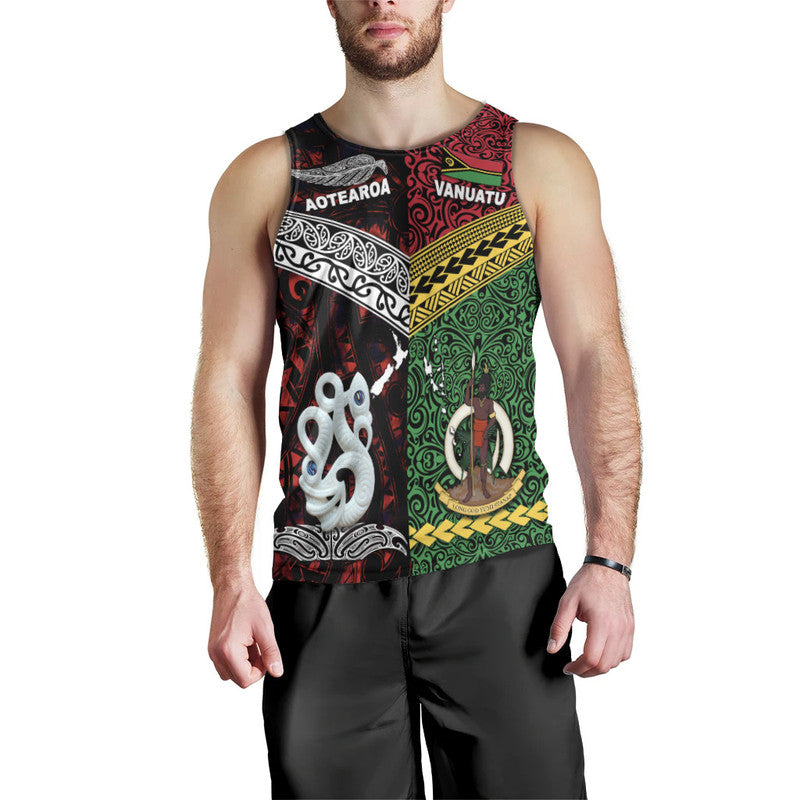 New Zealand And Vanuatu Men Tank Top Together Red