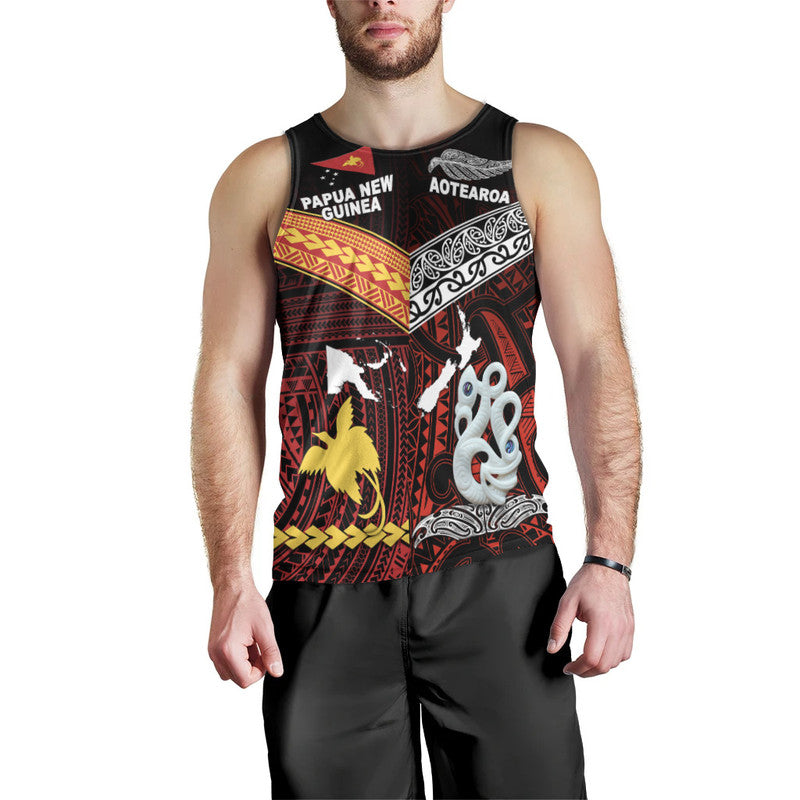 New Zealand And Papua New Guinea Men Tank Top Together Red