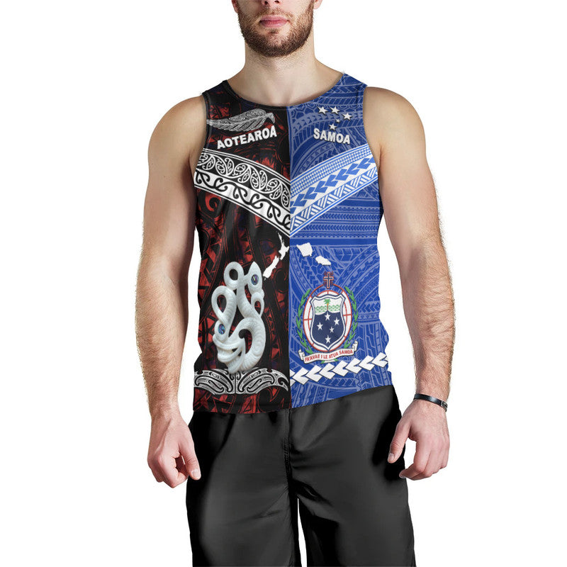 New Zealand And Samoa Men Tank Top Together Red