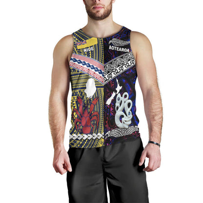 New Zealand And Niue Men Tank Top Together Purple