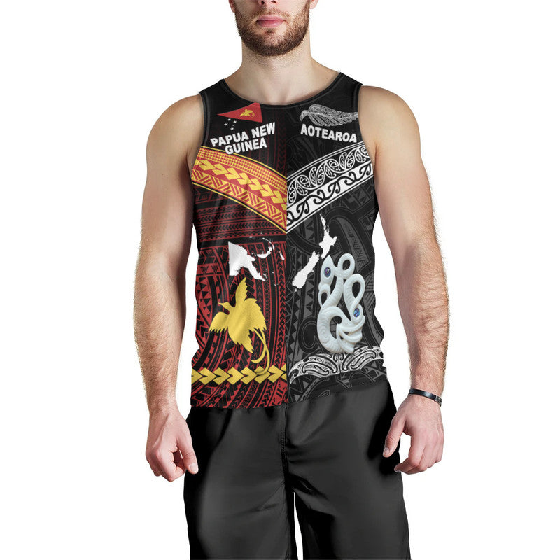 New Zealand And Papua New Guinea Men Tank Top Together Black