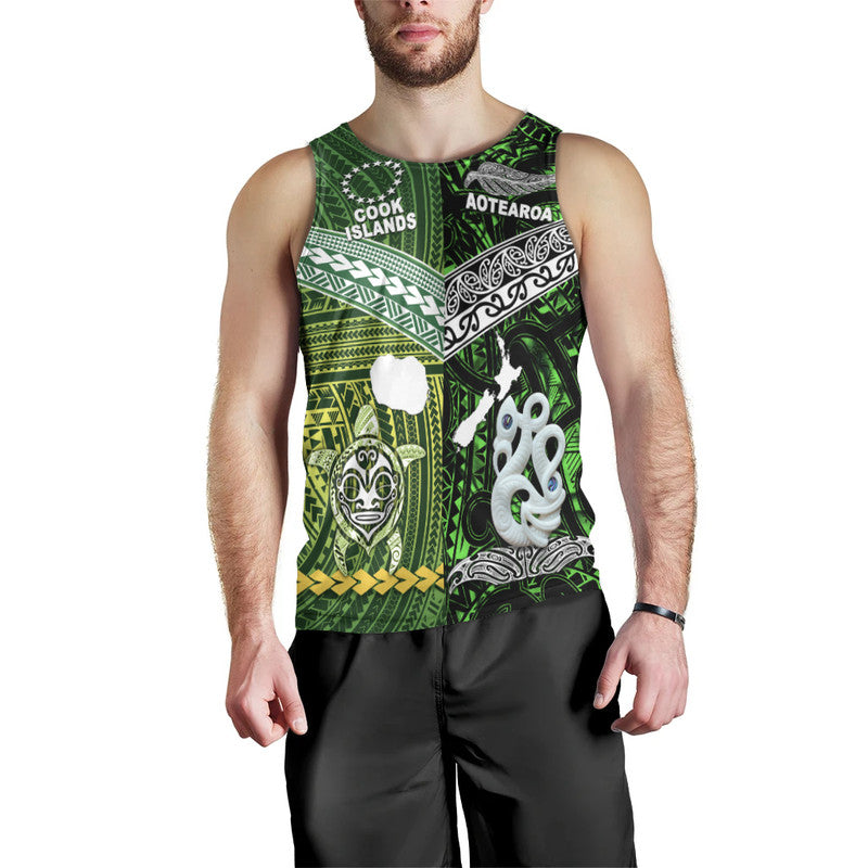 New Zealand And Cook Islands Men Tank Top Together Green