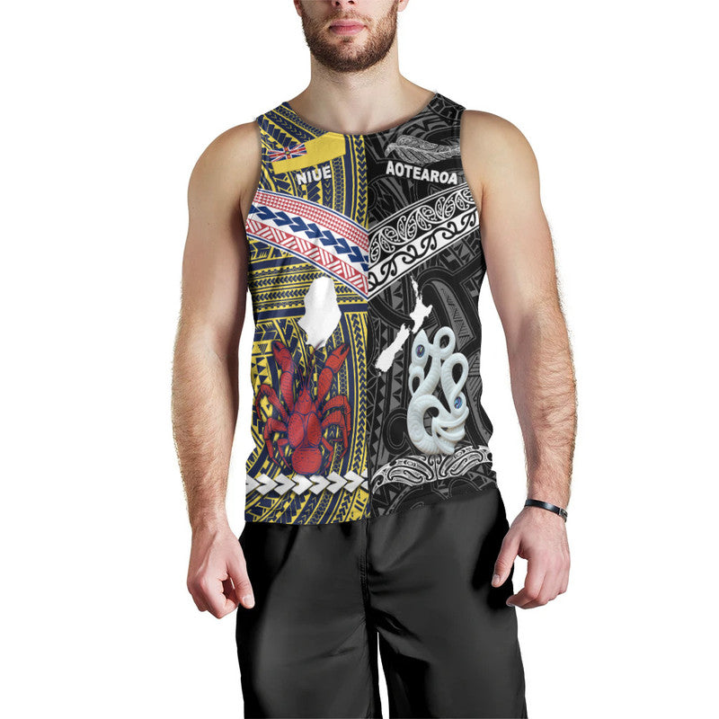 New Zealand And Niue Men Tank Top Together Black