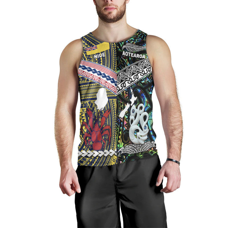 New Zealand And Niue Men Tank Top Together Paua Shell