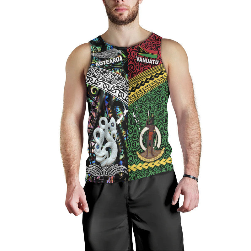 New Zealand And Vanuatu Men Tank Top Together Paua Shell