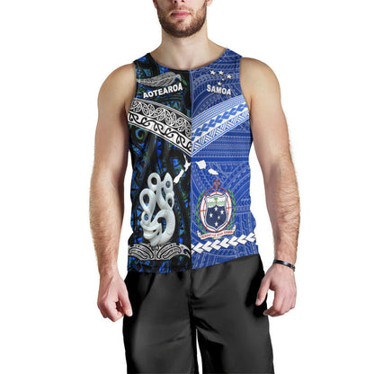 New Zealand And Samoa Men Tank Top Together Blue