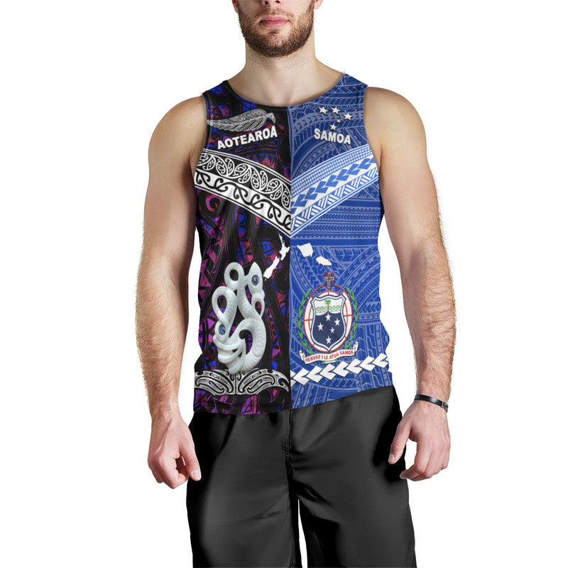 New Zealand And Samoa Men Tank Top Together Purple