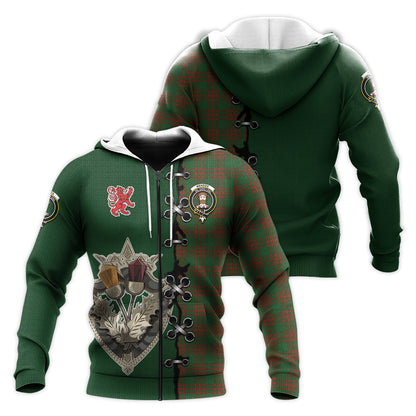 Printivon Menzies Tartan Hoodie Lion Rampant And Celtic Thistle Style