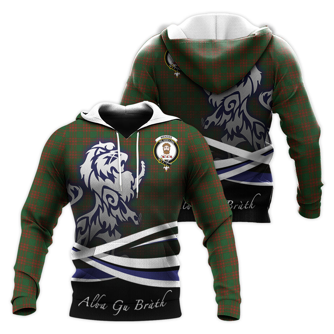 Printivon Menzies Tartan Scottish Lion Hoodie