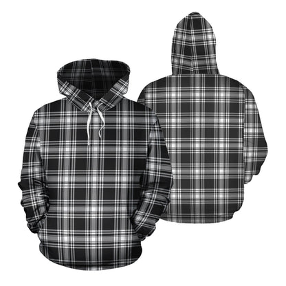 Printivon Menzies Black And White Tartan Hoodie