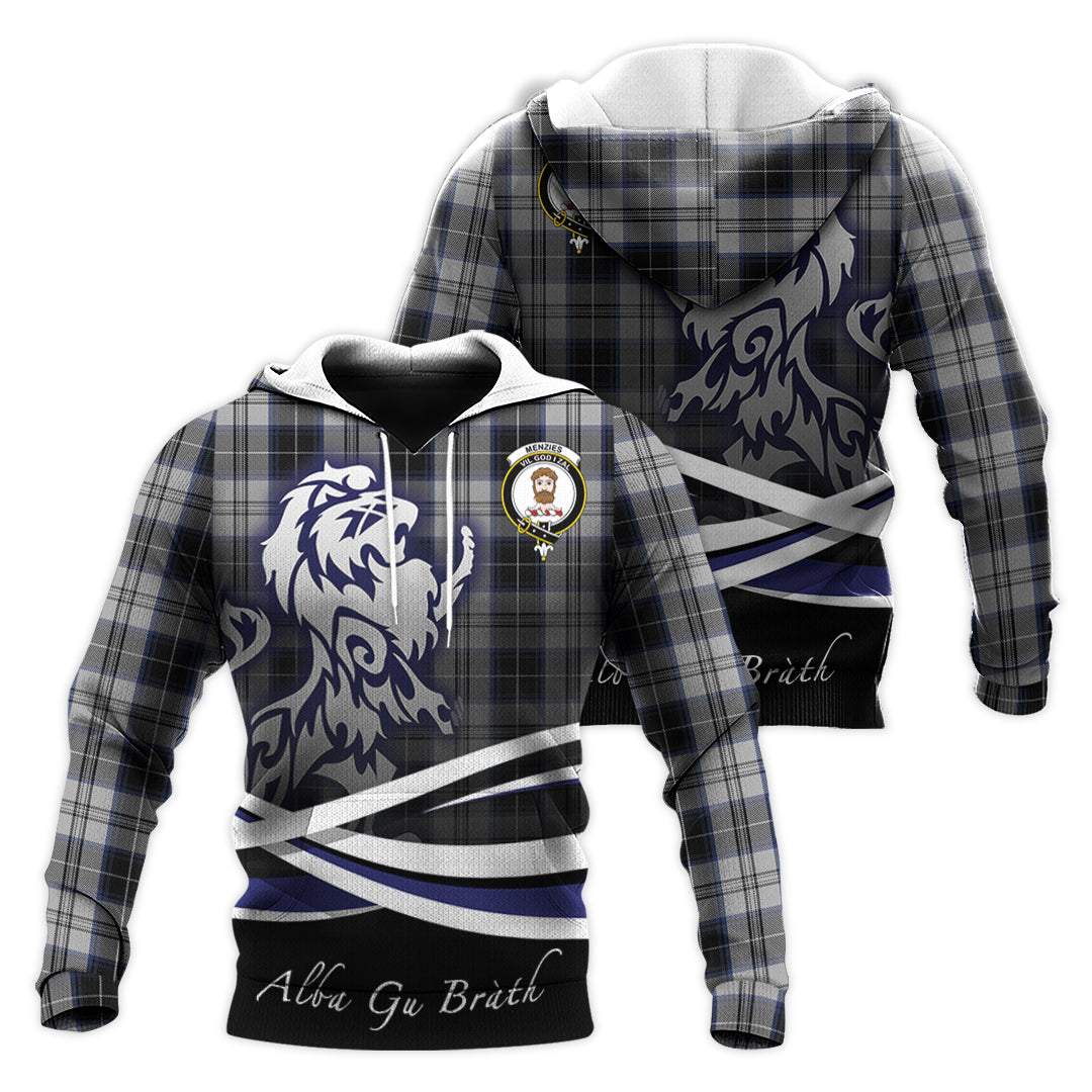 Printivon Menzies Black Dress Tartan Scottish Lion Hoodie