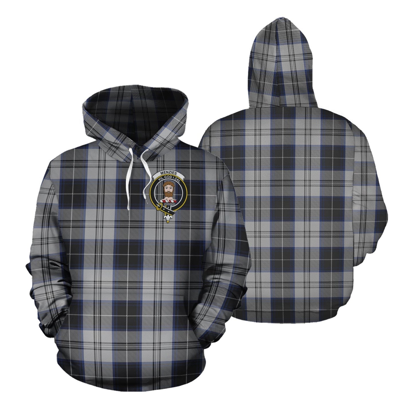 Printivon Menzies Black Dress Tartan Hoodie