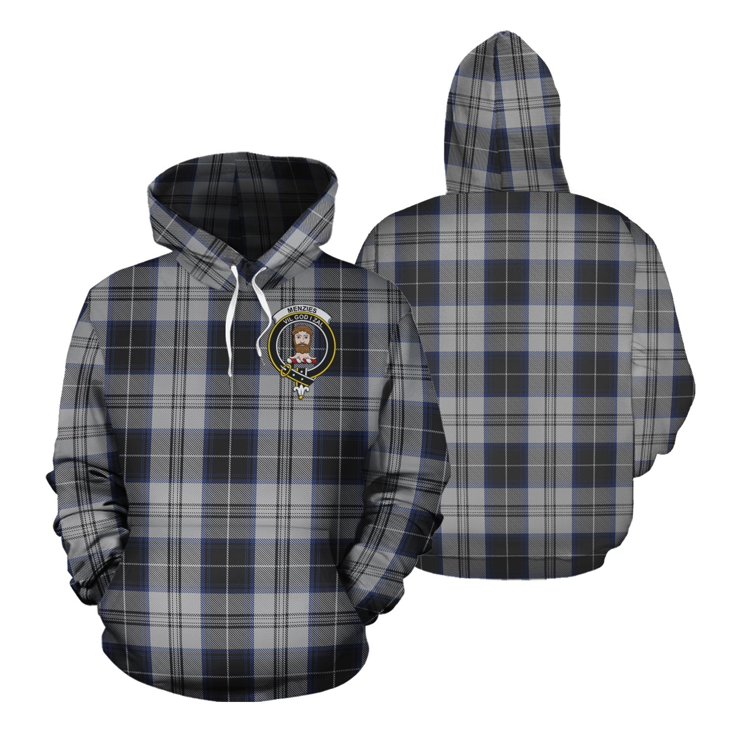 Printivon Menzies Black Dress Tartan Hoodie