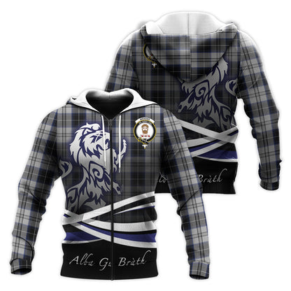 Printivon Menzies Black Dress Tartan Scottish Lion Hoodie