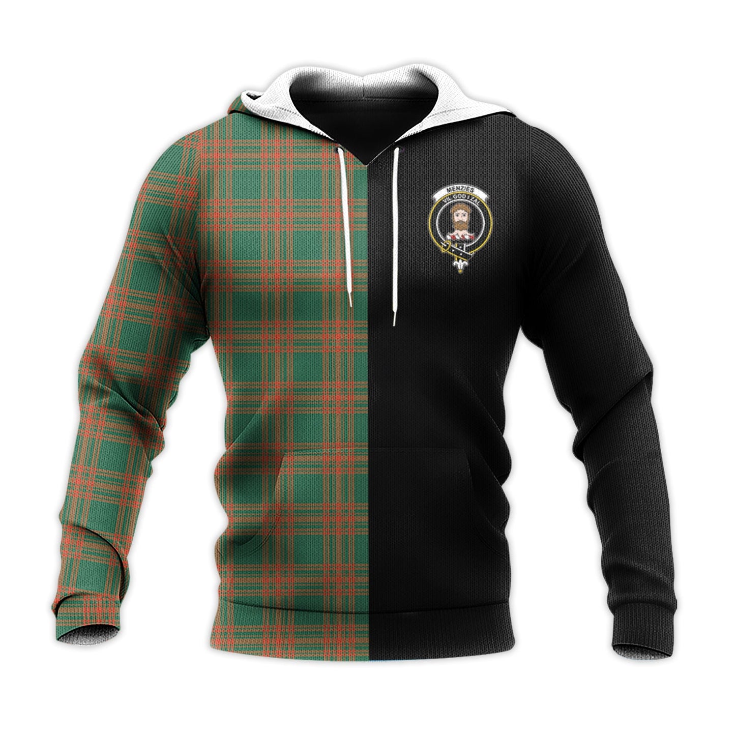 Printivon Menzies Green Ancient Tartan Personalize Half Hoodie