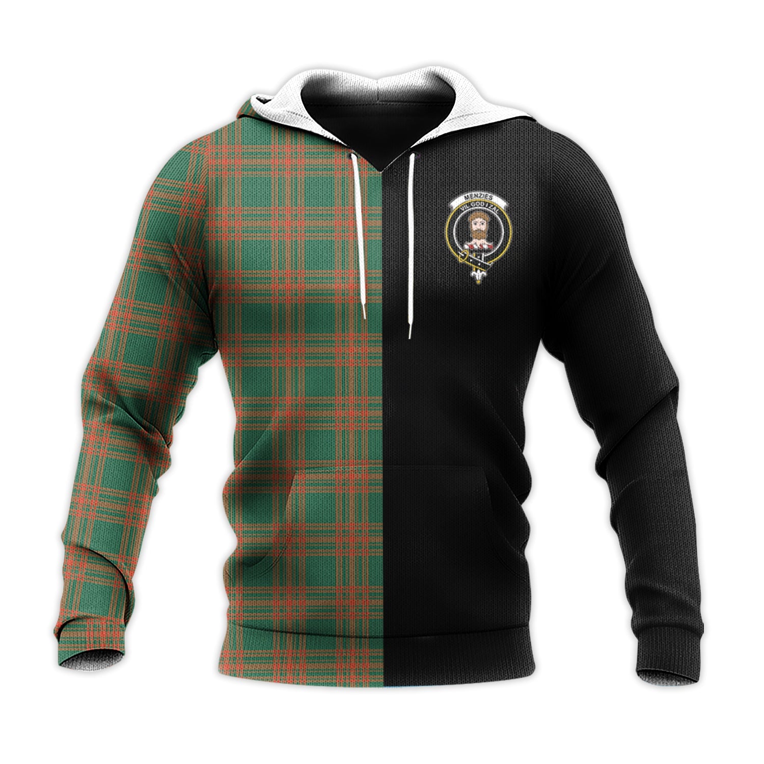 Printivon Menzies Green Ancient Tartan Personalize Half Hoodie