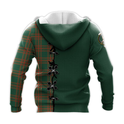 Printivon Menzies Green Ancient Tartan Hoodie Lion Rampant And Celtic Thistle Style