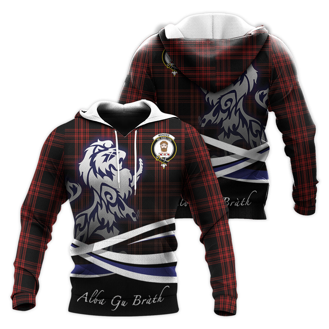Printivon Menzies Hunting Tartan Scottish Lion Hoodie