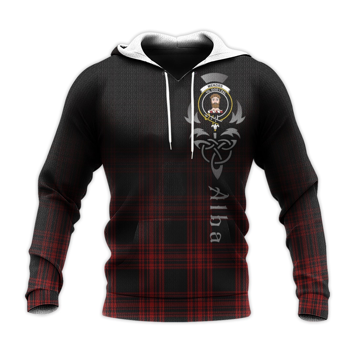 Printivon Menzies Hunting Tartan Crest Alba Celtic Hoodie