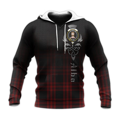 Printivon Menzies Hunting Tartan Crest Alba Celtic Hoodie