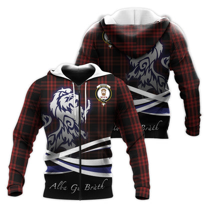 Printivon Menzies Hunting Tartan Scottish Lion Hoodie