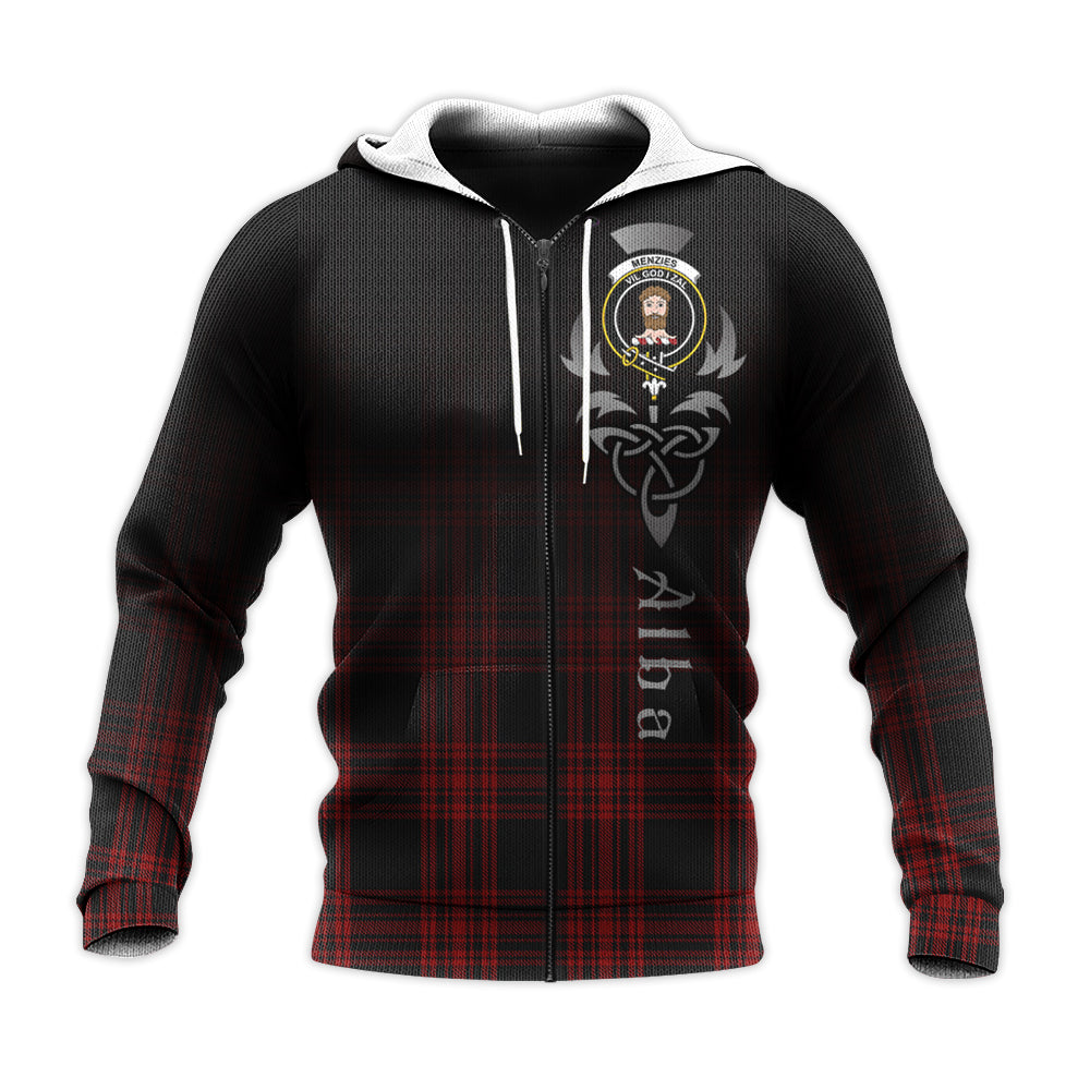 Printivon Menzies Hunting Tartan Crest Alba Celtic Hoodie