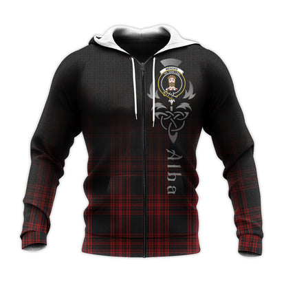 Printivon Menzies Hunting Tartan Crest Alba Celtic Hoodie