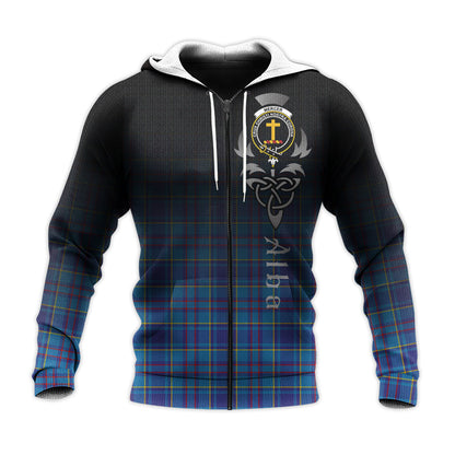Printivon Mercer Modern Tartan Crest Alba Celtic Hoodie